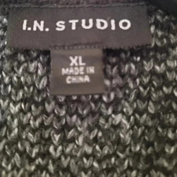 Long Black Gray Cozy Warm Open Cardigan Pockets Grannycore Office - Picture 3 of 5